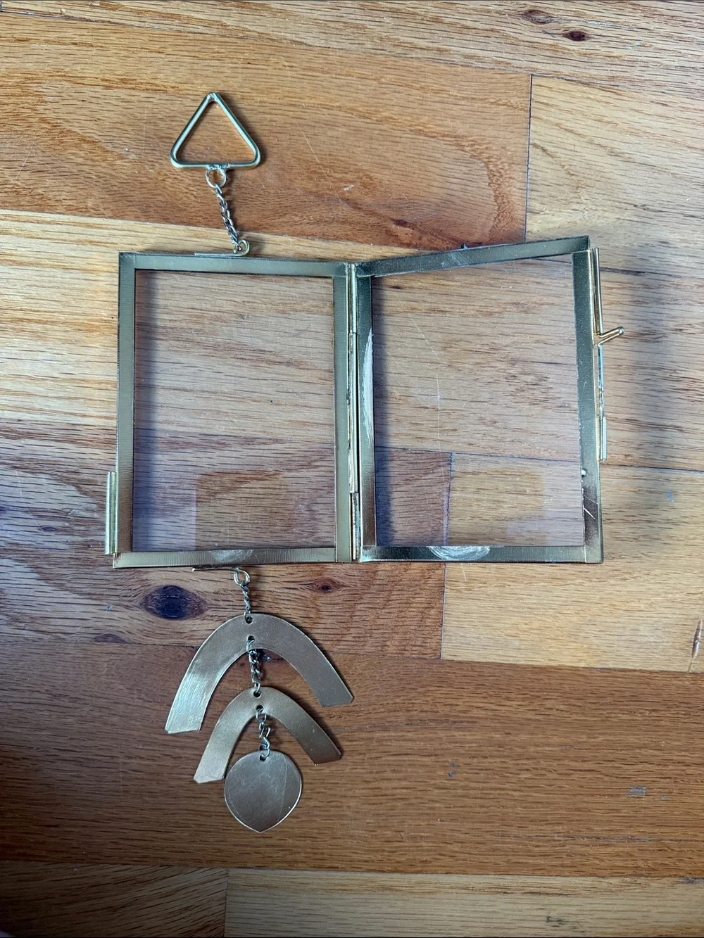 Urban Outfitters Gold Hanging Frame with Dangle Charms